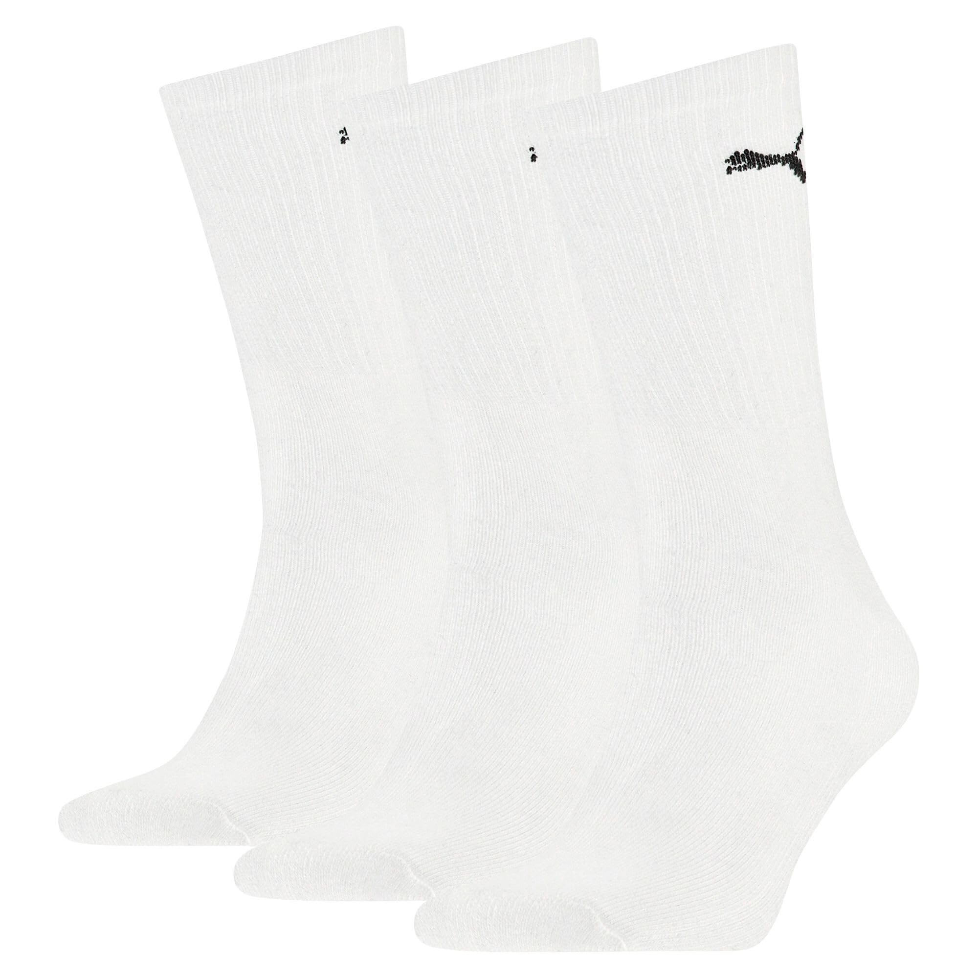 PUMA Unisex Sport 3p Socks, White, 9-11 UK