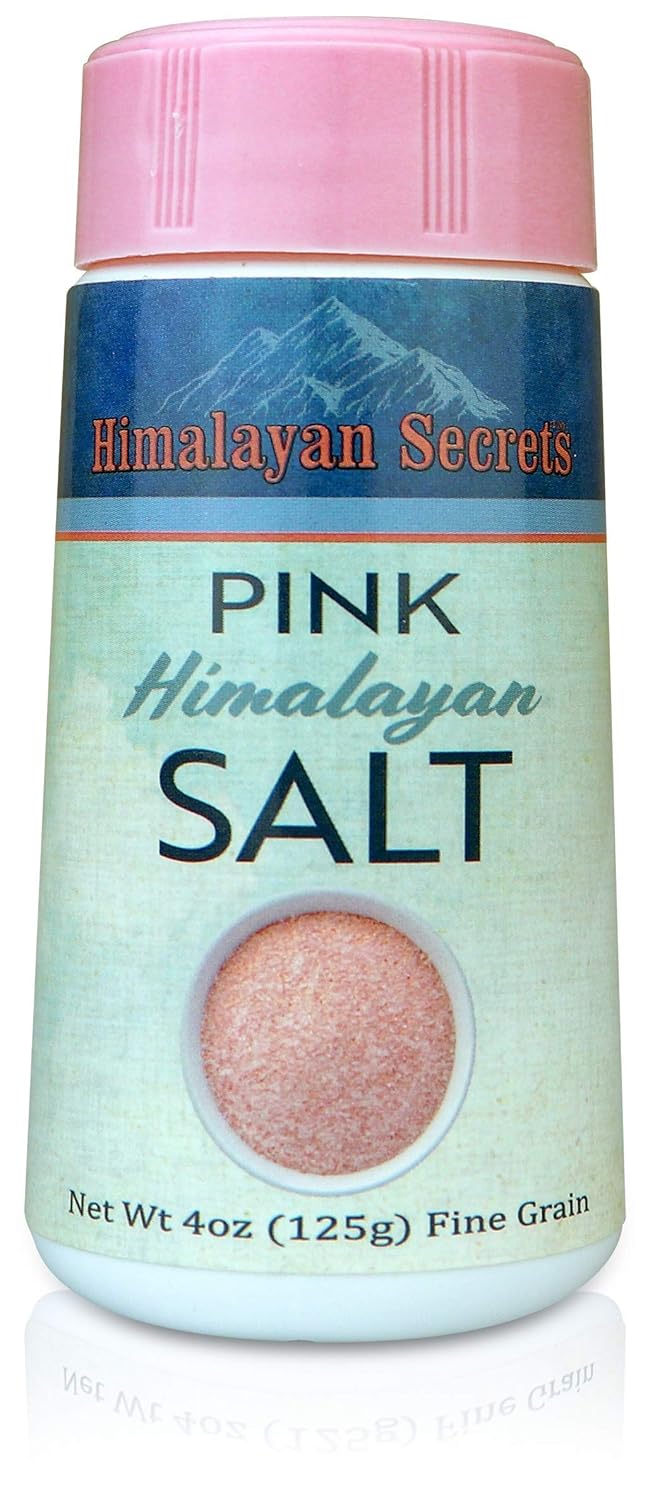 Natural Pink Himalayan Cooking Salt - Kosher Certified Fine Grain Gourmet Salt in Mini 4 oz Shaker - Heart Healthy Salt Packed with Minerals : Grocery & Gourmet Food