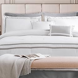 SHALALA White Comforter Set King, 8-Piece
