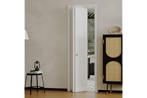 BARNER HOME Bifold Door, 6-lite Panel Closet Door for 36"x 80" Opening, Core Hollow Folding Doors with Hardware Kits, MDF, White Interior Doors