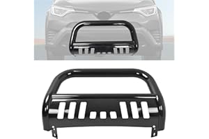 HECASA Front Bull Bar Compatible with 2006-2018 Toyota RAV4 w/Pre-Drilled Holes for Lights & Powder Coated Mount Bracket Front Bumper Push Grill Brush Guard Steel Electrophoresis Black