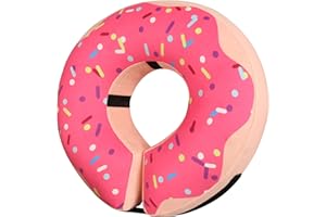 CNEO Inflatable Dog Cone Collar for Large Medium Small Dogs, Soft Adjustable Recovery Cone Collar for Dogs Cats,Dog Neck Donut Dog Cone,Dog Cone Alternative After Surgery(Pink,Small