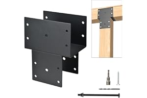 BTRAM 1 Pack Heavy Duty Post Caps Tie Bracket, 6''x6'' (Internal 5.5"x5.5"), Fit Connecting Wood Gazebo, Deck Patio Post and Wood Beams Bracket (Black)