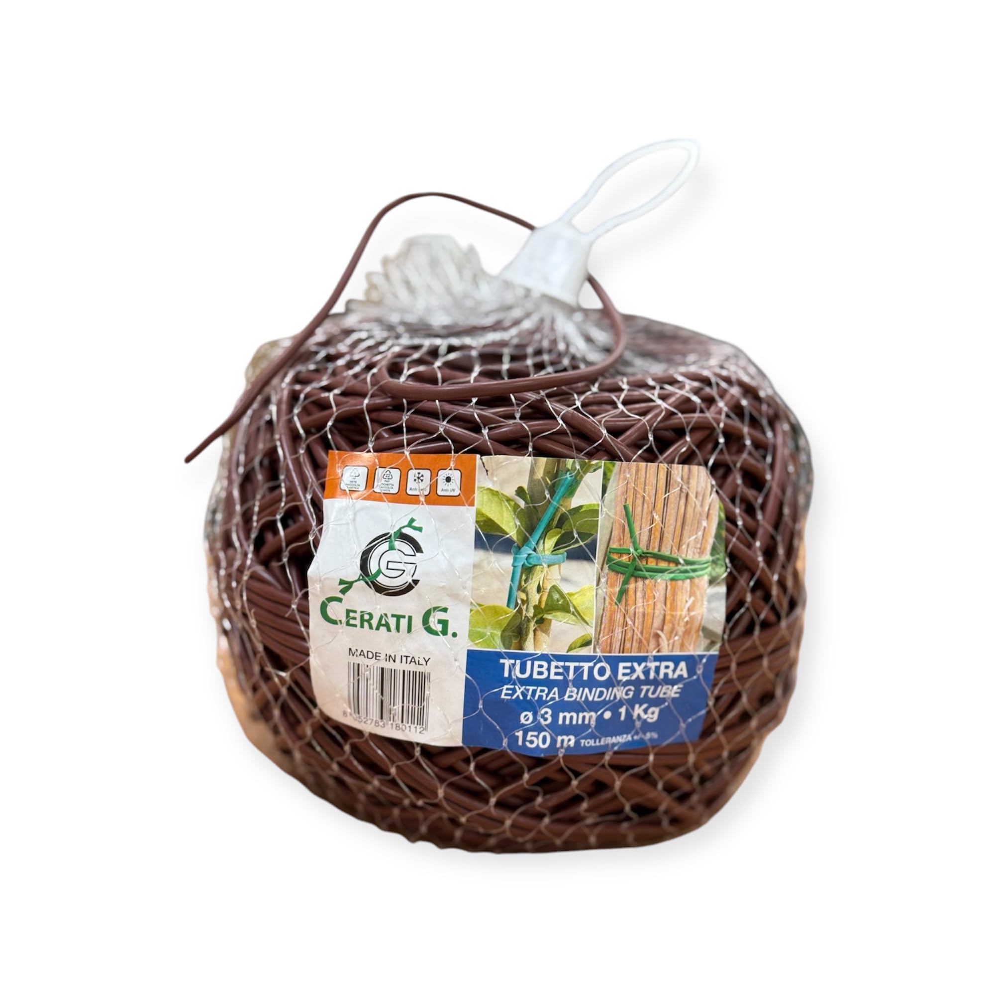 Gro Garden Products 3mm x 150m (495ft) Plant Ties for All Plants, Garden Ties, Flexible Tying Tube, Flexi Plant Tie, Plastic, Soft & Flexible, UV Stable, for Garden Plants - 10 Year Life, Brown