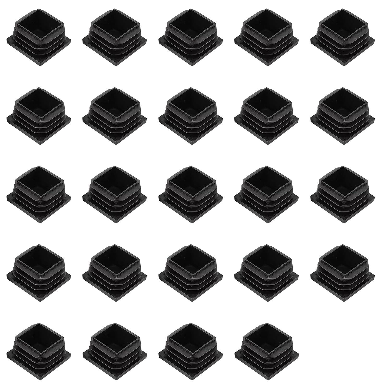 30 * 30mm Square Plastic Plugs,Square Plastic End Caps in 24pcs,Chair Leg Pipe Tube Insert Blanking Cover,End Cover Caps for Furniture,Tables,Chairs