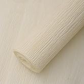 White Cream,Crepe Paper Roll (17Inch x 8.2Ft/2Rolls) Heavy Papel Crepe Set | Crepe Paper for Birthday Wedding Party Decoration DIY Craft