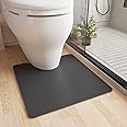 COCOER Bath Mat-Absorbent Stain Resistant Rug-Dark Grey, 20x24 U-Shape, Non Slip Quick Dry Bathroom Bath Rug