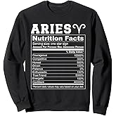 Aries Nutrition Facts Zodiac Sign Personality Aries Sweatshirt