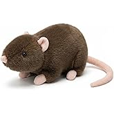 HOKESS Realistic Plush Mouse Toy,Lifelike Brown Rat Stuffed Animal,Soft Material Model Doll,Educational Collection Gift for Kids (8 Inches)