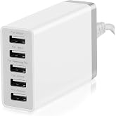 Desktop 5 Port USB Wall Charger 40W 8A, USB Hub Charging Station | Pezin &amp; Hulin Protable Multi Port USB Charger for Multiple Devices, for Cell Phone, Tablet, Android Smart Phone and More