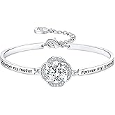 Aihitero Mother's Day ‘Badass Mom’ Gifts, Engraved ‘Always My Mother/Godmother Forever My Friend’ Bangle Bracelet, ‘Mother Son Forever Love’ Women Jewelry, Christmas Birthday Presents from Daughter