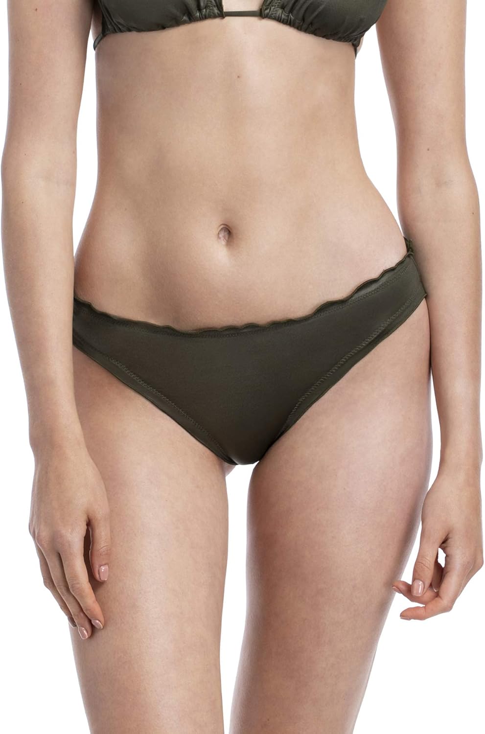 YAMMA Women's Lettuce Edge MidRise Bikini Bottom Clothing