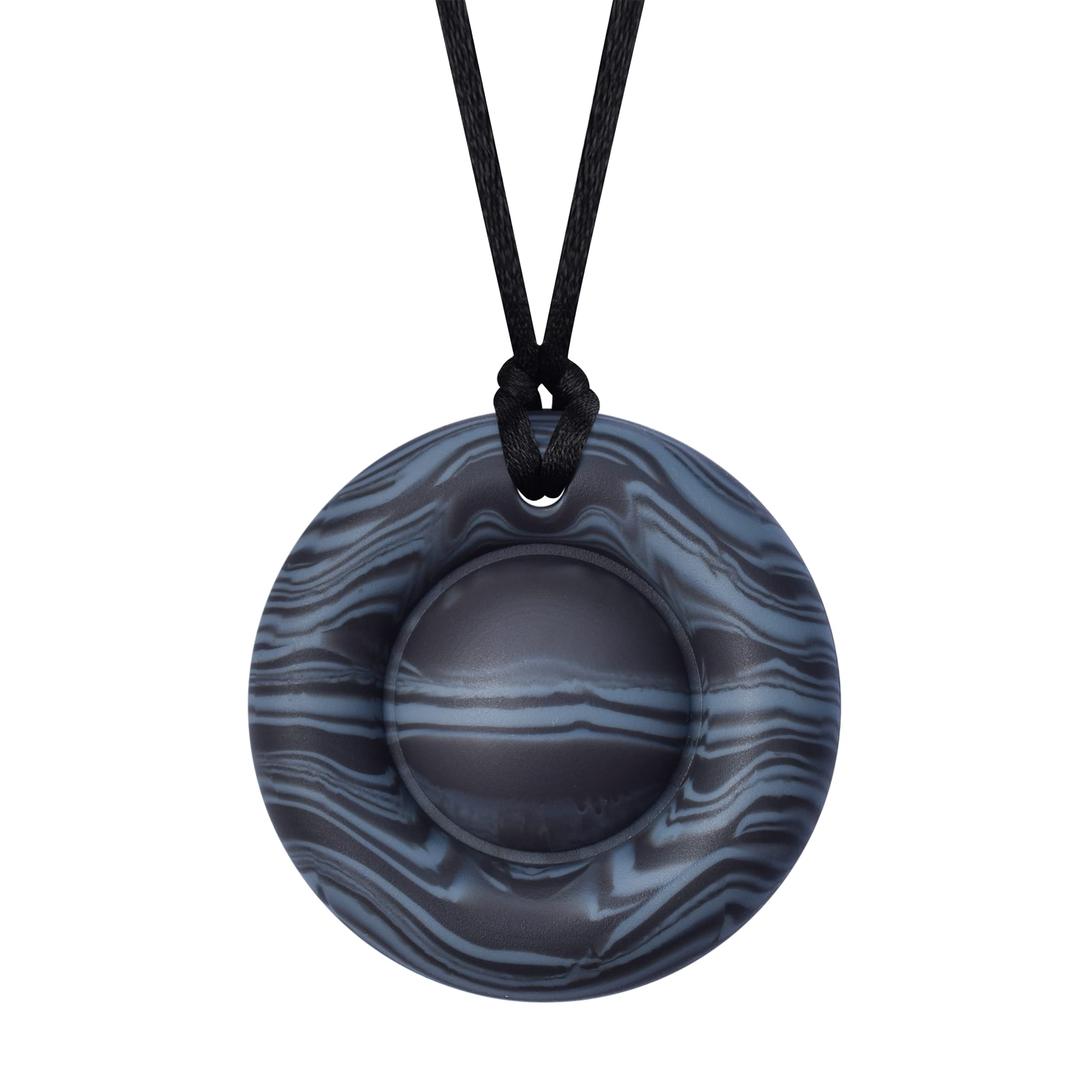 Photo 1 of Munchables Sensory Bubble Popper Chew Necklace and Fidget Toy Combination for Kids and Adults (Wavy Gray)