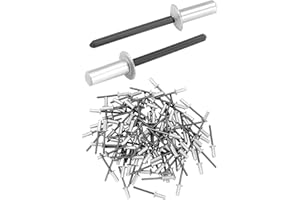 QWORK Closed End Aluminum Blind Rivets, 500 Pcs 3/16" x 1/2" Corrosion Resistance Pop Rivets