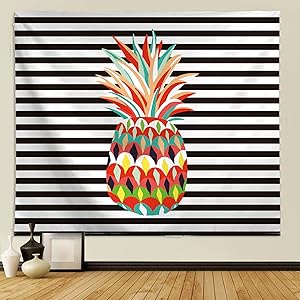 Yeacun Colorful Pineapple Tapestry Wall Hanging Tropical Plants Tapestry, Psychedelic Tapestries Tropical Wall Bedroom Home Decor (60L x 50W inches/150 x 130 cms)