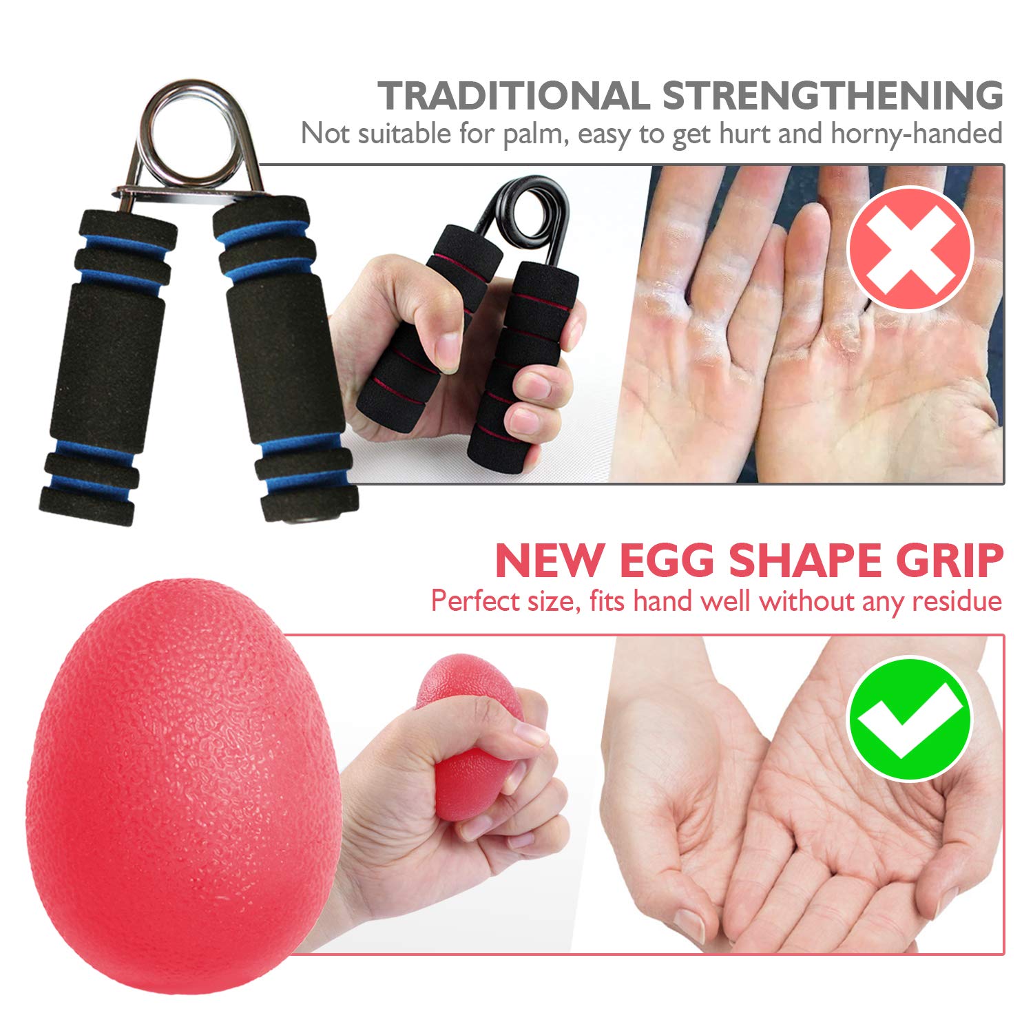 Peradix Hand Grip Stress Relief Ball Fidget Toys Strength Trainer Fits Both for Adults and Kids (3PC)(Medium Size 5.84cm)