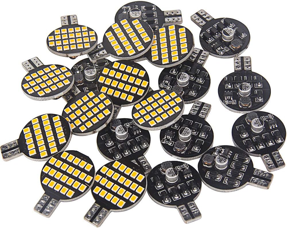 Super Bright 12V Warm White T10 194 921 LED Bulb 24SMD