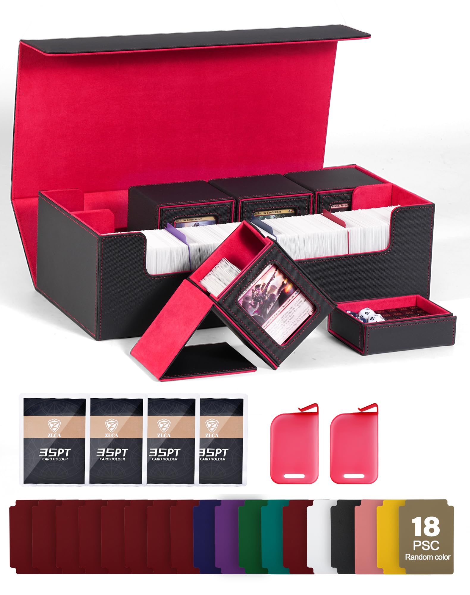 ZLCA MTG Card Storage Box 5 in 1,Large Card Deck