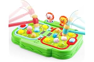 Eaciilee Hammer Mole Game for Toddlers, Toys for 2-8 Boys Girls with Sound, Light Up, 5 Modes, 8 Speeds, 120 Levels and 2 Hammers, Interactive Educational Toys for Kids Ages 2 3 4 5 6+