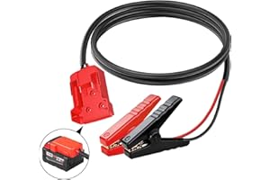YILUOKUANG Jumper Cable Clamps Compatible with Mil-waukee M18, 1.3FT 8AWG Portable Battery Jumper Starter Automotive Booster Cables Power for Car Jump Starting Using Tool
