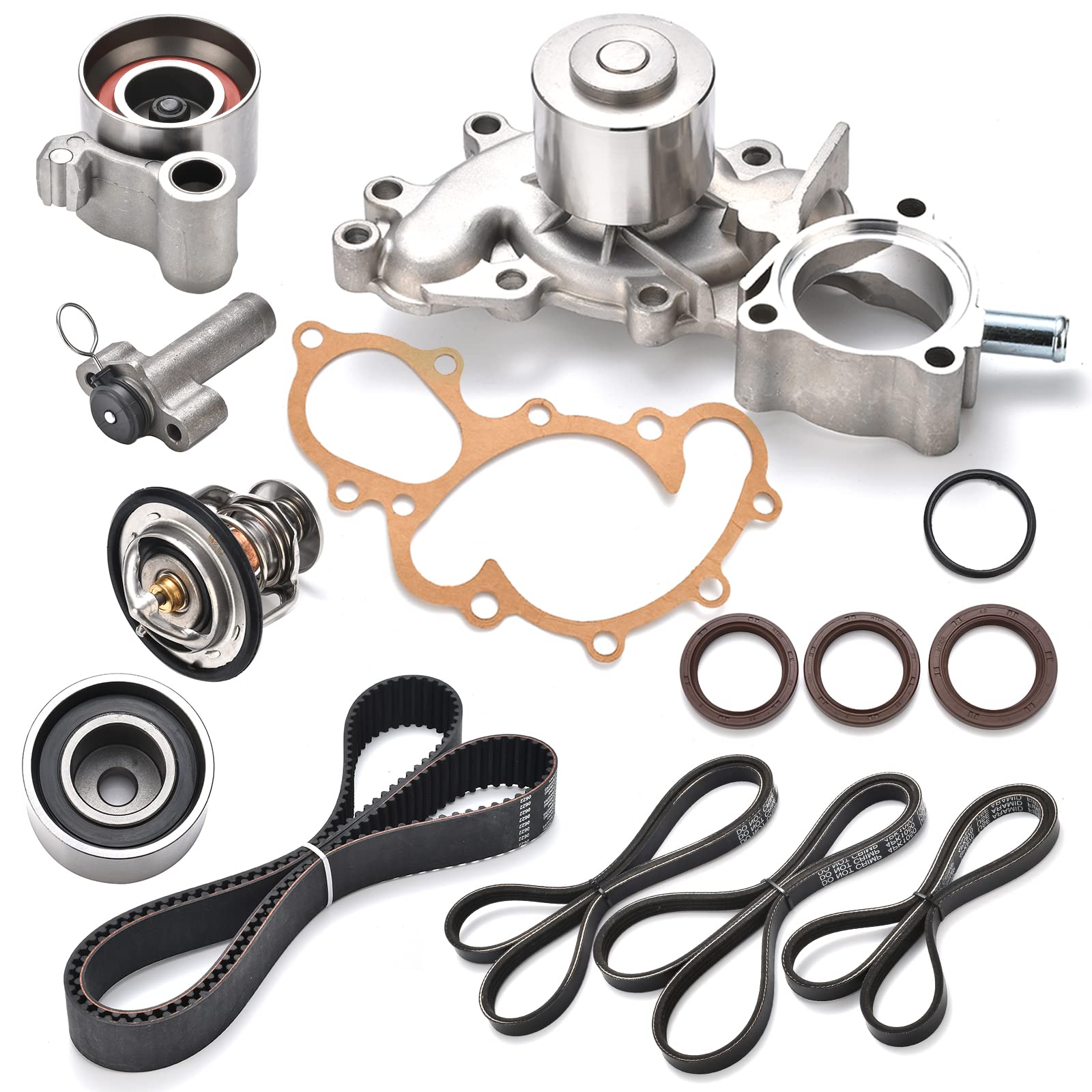Photo 1 of Nakuuly Engine Timing Belt Kit with Water Pump Compatible with 1995-2004 Toyota 4Runner Tacoma Tundra T100 3.4L V6 5VZFE DOHC Replaces # TKT-025