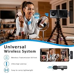 MAYBESTA Wireless Lavalier Lapel Microphone for
