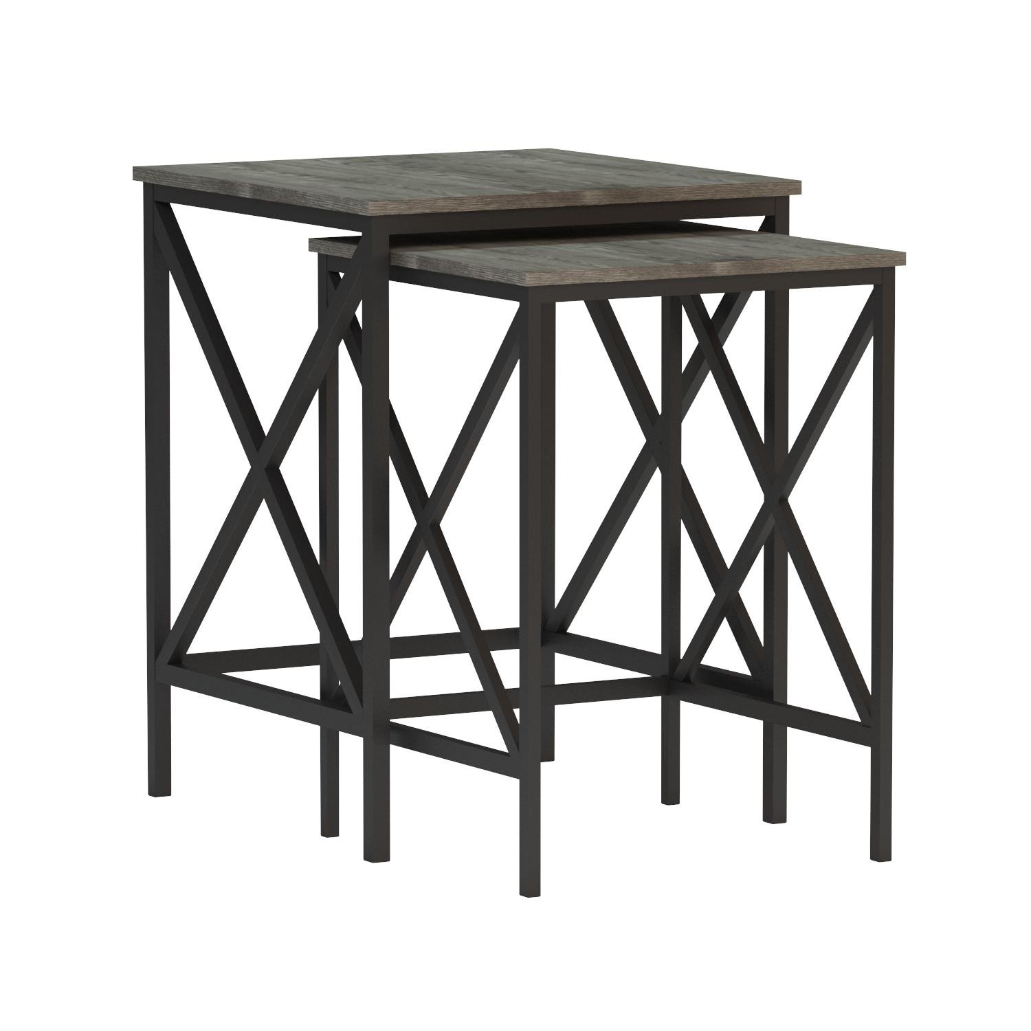 Convenience Concepts Tucson Nesting End Tables, Weathered Gray/Black eBay