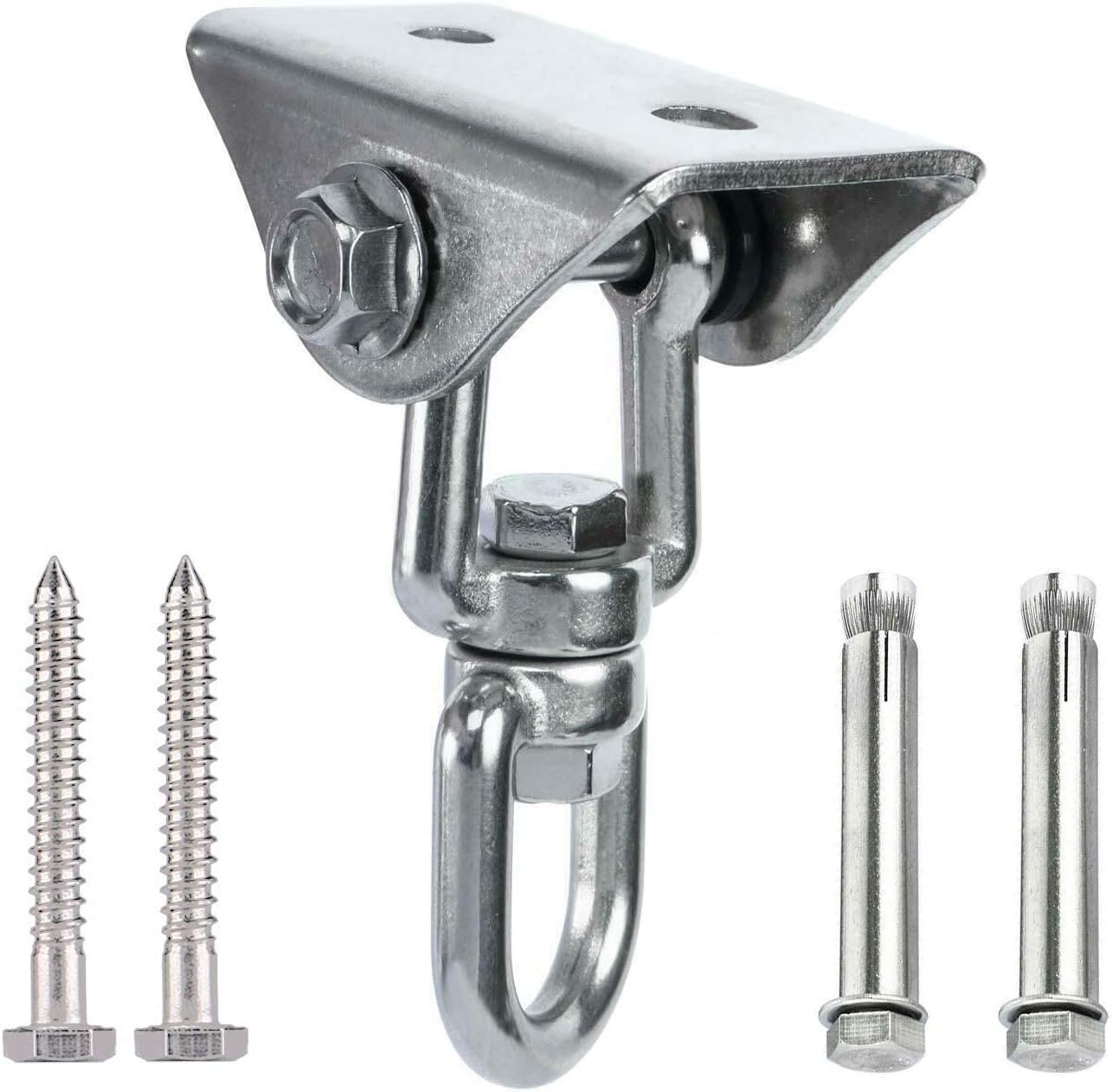 GOODTDO Swivel Swing Hammock Hanger Hook, 304 Stainless Steel Heavy Duty Hardware Ceiling Mount for Yoga Swing, Swing Chair, Punching Bag, Aerial Dance, Children's Swing Spinner Hanger (1pc)