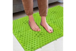 YOBEYI Foot Massage Mat Acupressure Mat Reflexology Walking Toe Plate Massage Pad Bathroom Yoga Anti-Slip Outdoor Game 4PCS (Green)