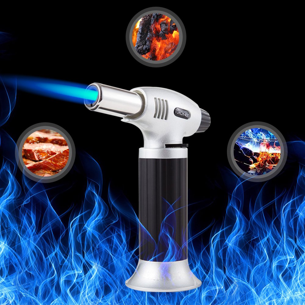 Lifebee Chalumeau de Cuisine Professionnel Meilleur Bruleur pour Caramélisation Creme Brulee Chalumeau de cuisine pour crème à brulée , cuisson barbecue