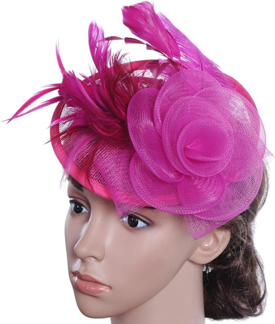 Wedding Party Hat,Wensltd Elegant Womens Feather Mesh Net Sinamay Fascinator Hat