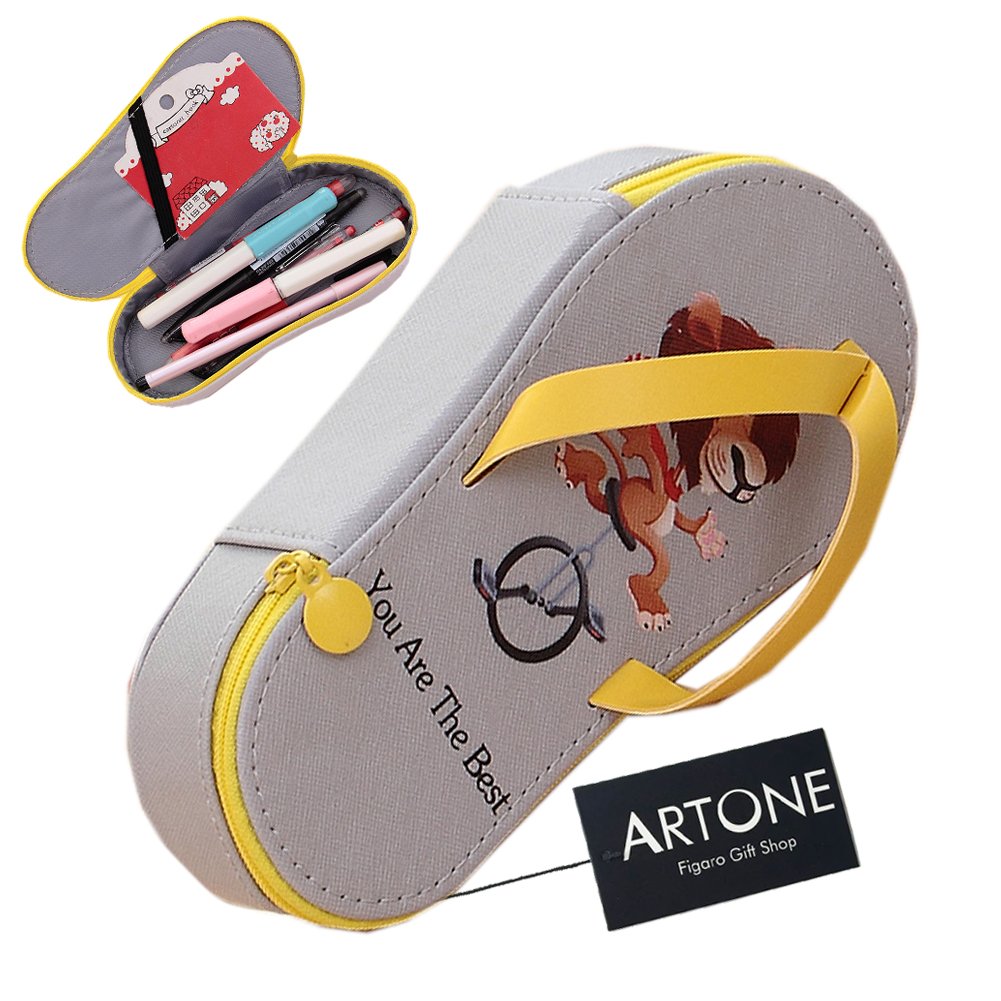Artone Dibujos Animados León Lona Slipper Estuche Papelería Bolso De La Pluma