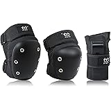 Adult/Youth Knee Pads Wrist Guards with Elbow Pads Protective Gear Set for Skating Roller Inline Skating Derby Rollerblading