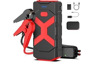BooKoo Jump Starter 2000A Peak, Car Battery Jump Starter Portable,12V Jump Start Battery Pack(up to 8.0L Gas/6.5L Diesel Engine), 74Wh Portable Car Jump Starter with Wall Charger/USB Cable/LED Light