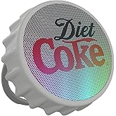 Diet Coke Bottle Cap Shaped Bluetooth Speaker with Kickstand, Color Changing Light, FM Radio, 6H Playtime, Micro SD Card, Aux Port for Home/Outdoors/Beach/Bar | Portable Bluetooth Speakers