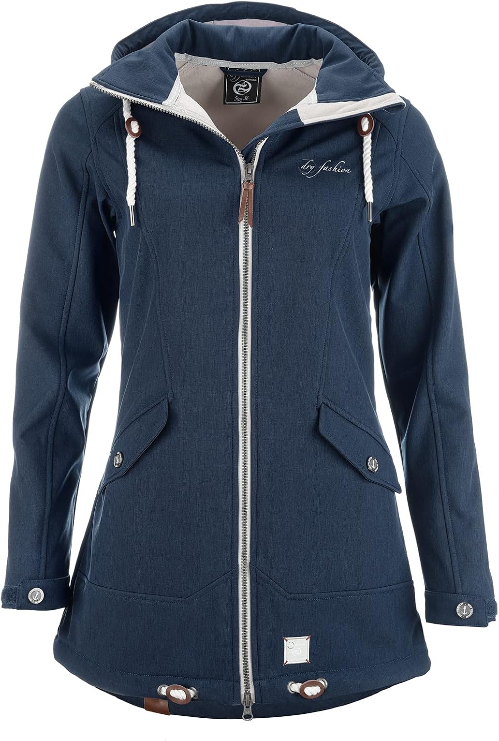 Dry Fashion Damen Softshell-Mantel Wien - Winddicht Mit Fleece-Futter