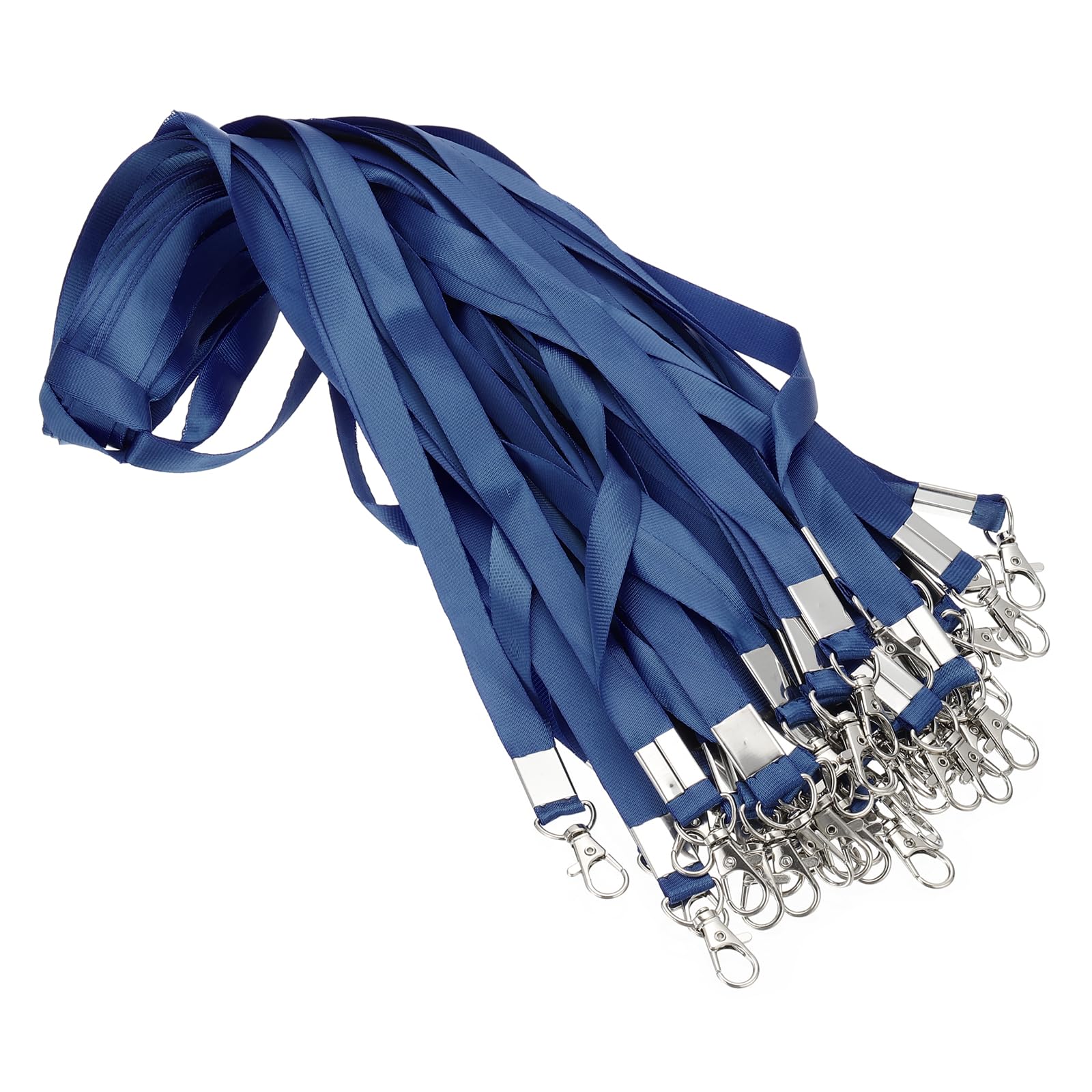 PATIKIL 48cm Lanyards Bulk, 100pcs Teacher Lanyards for ID Badges Keys Badge Lanyard Durable Personalized with Clip for ID Card, Navy Blue
