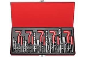 YSTOOL 131pcs Metric Helicoil Thread Repair Kit with HSS Drill Bits Thread Inserts Tap Breakoff Installation Tool Metric M5 M6 M8 M10 M12