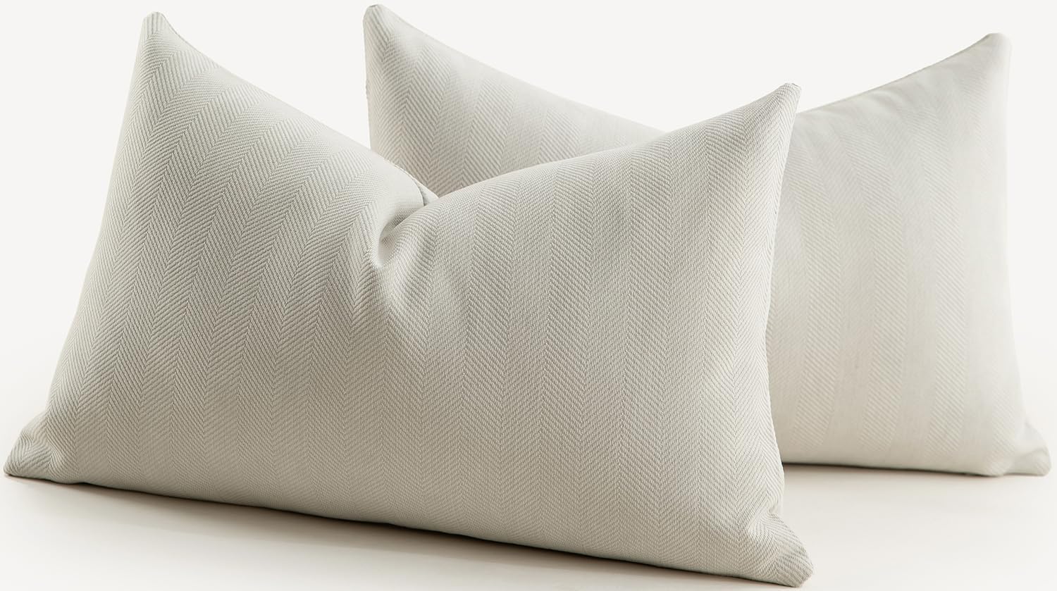 Mandioo Pack of 2 Chenille Cushion Covers Soft Comfortable Durable Throw Pillow Cases for Home Decor Sofa Couch Living Room Bedroom 12 x 20 Inch 30x50 cm Cream