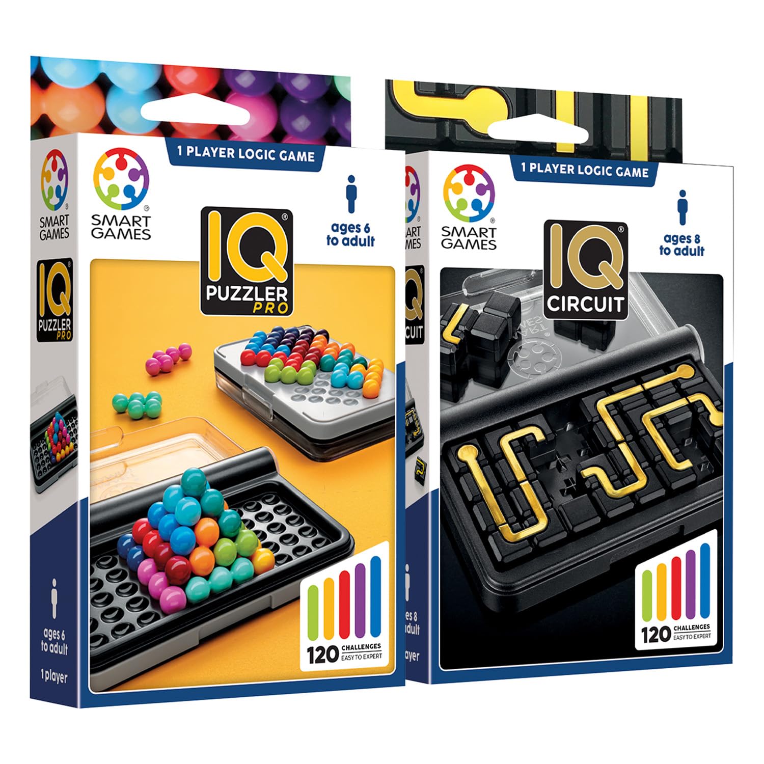Ludilo SmartGames - Iq Puzzler Pro + Iq Circuit | Board Games Kids 6 Years Old Or Above | Educational Games 6 Years | Board Games | Puzzles 6 Years