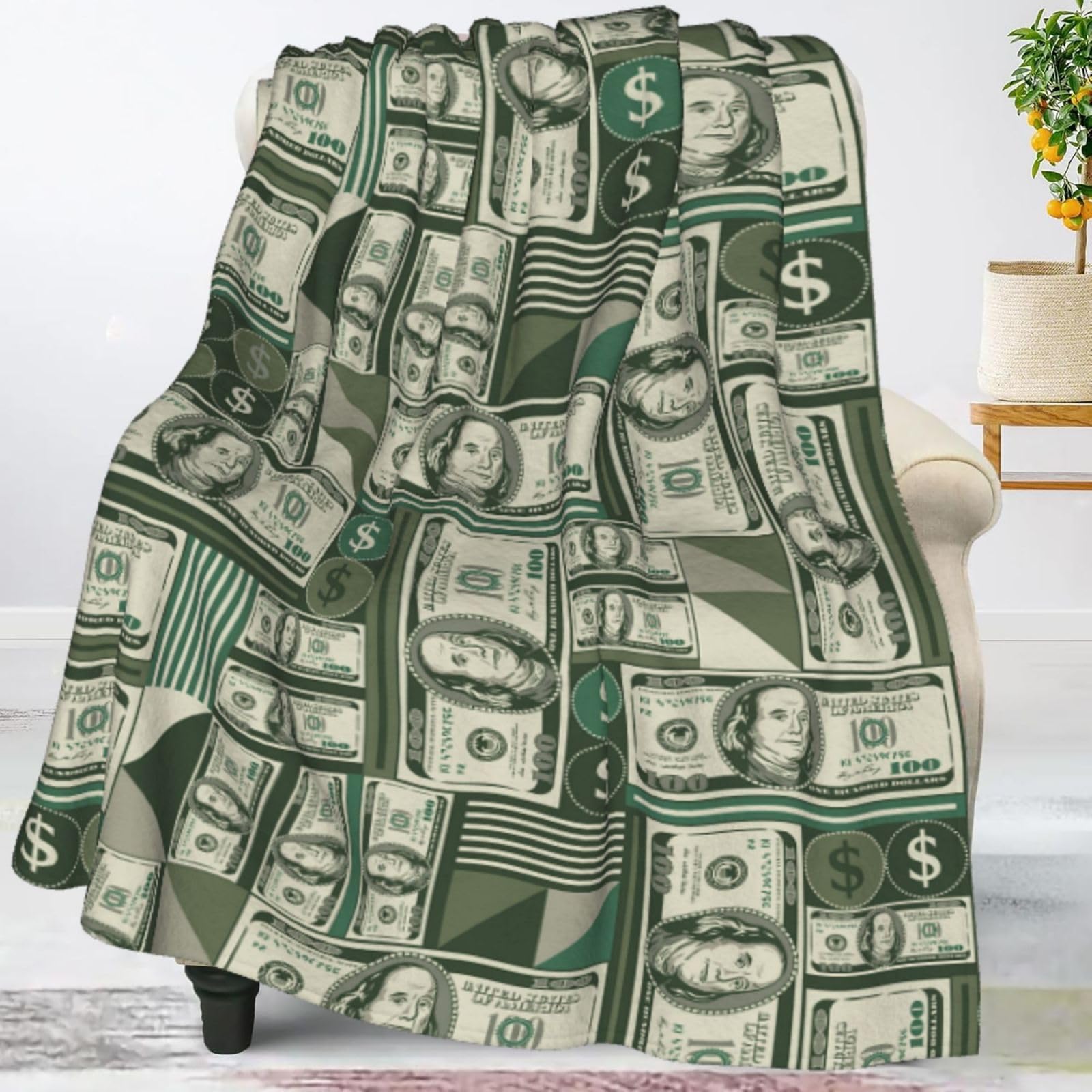 Jbofyee Money Throw Blankets All Season Ultra Soft