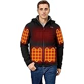 ORORO Men's Dual Control Heated Jacket with 5 Heat Zones (Pocket Heating), Heating Coat with Battery