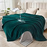 LOOBANI Waterproof Blanket for Bed Couch: Soft Coral Fleece Twin Bed Blankets Waterproof 60" x 80", Reversible Leakproof Throw Blanket, Stain-Resistant Furniture Protector, Pet-Friendly, Green