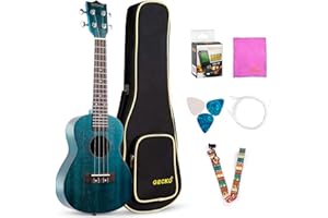 ZBH GECKO Concert Ukulele 23 Inch Mahogany Professional Ukeleles for Beginners Adults Kids, Uke Kit with Gig Bag Strap Nylon String Digital Tuner Picks Cloth Starter Manual