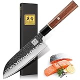 ENOKING Japanese Santoku Knife 7 Inch, High Carbon