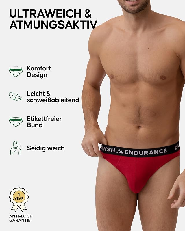 6er Pack Herren Bambus Slips, Klassischer Slip, Unterwäsche, Weich, Mit Stretch, Ohne Etikett Mehrfarbig (2xSchwarz/Weiß, 2xMarineblau/Weiß, 2xRot/Weiß) 3XL
