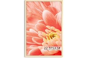 HLIWEGNS Oak 22.375x34 Frame - Single Frame - Rustic Woodgrain 22.375 x 34 Poster Frame with Plexiglass for Wall Gallery Display, 22.375x34 Picture Frame for Puzzles, Artwork, Photos - Ideal Christmas Day