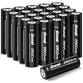 BONAI AA Batteries Rechargeable 2800mAh High Capacity Ni-MH 1.2V AA Rechargeable Batteries Precharged 1200 Cycles Low Self-Di