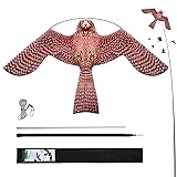 Flerigh Bird Hawk Flying Kite with Pole Crops Farm