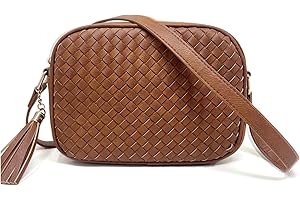 AFKOMST Small Crossbody Purses for Women Trendy Woven Cross Body Bag and Boho Purse,Soft Leather Handbags